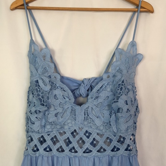 SHEIN VCAY Guipure Lace Insert Cami Mini Sundress Light Blue Dress Size 3XL - Picture 7 of 11